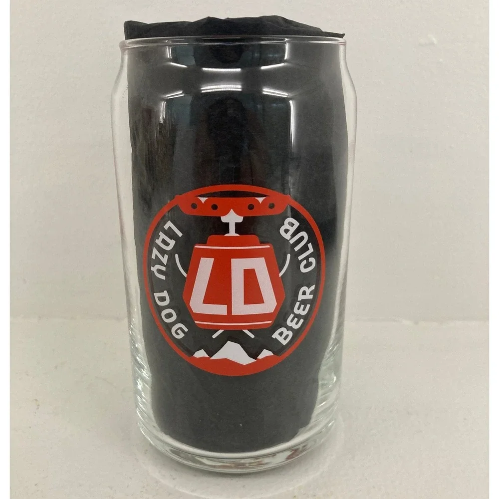 Lazy Dog Beer Club Release No 28 Holiday Cheers Can Glass Clear Collectible Fan